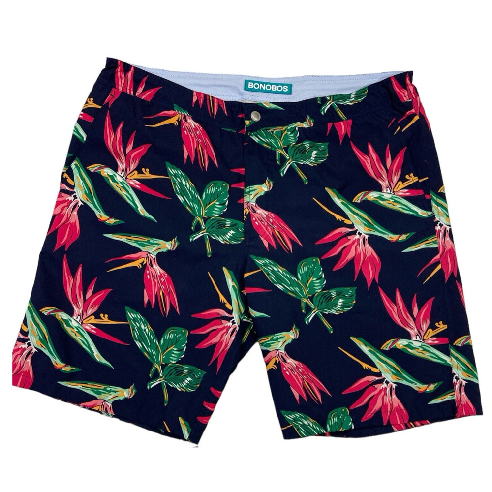 Bonobos Banzai Bird of Paradise Swim Trunks Shorts Size 34 Beach Vacation Pool